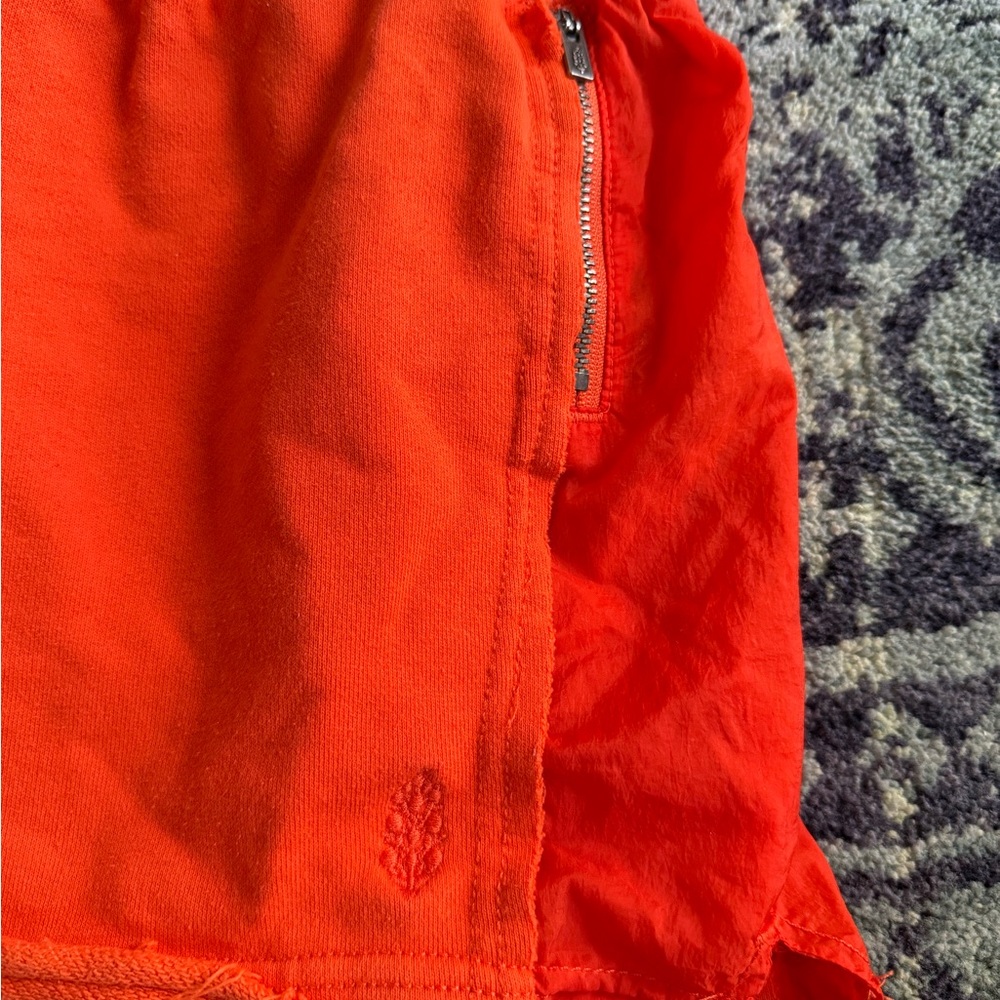 Free People Movement Heatwave Orange Half Way Terry Cloth Cotton Short Size L - Picture 6 of 10